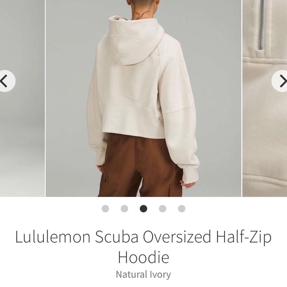 Lululemon Scuba Oversized Half Zip Hoodie ~ XL/XXL ~ Natural Ivory / Bone - Picture 10 of 12